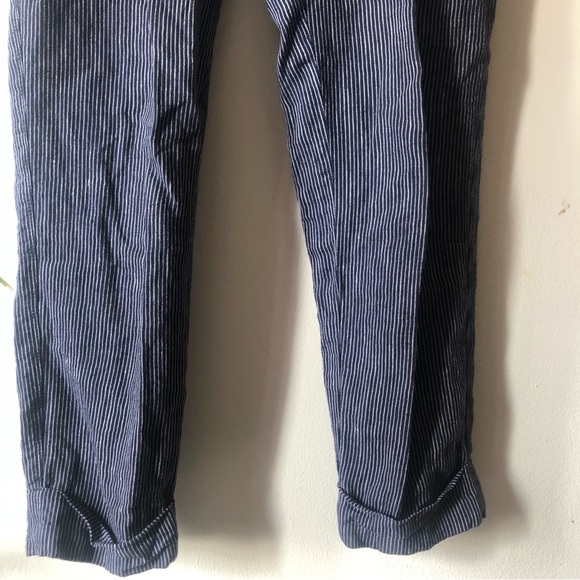 ❤️Athleta Bali Linen Pants Striped Drawstring Blue Pockets Size 2 - Picture 3 of 6